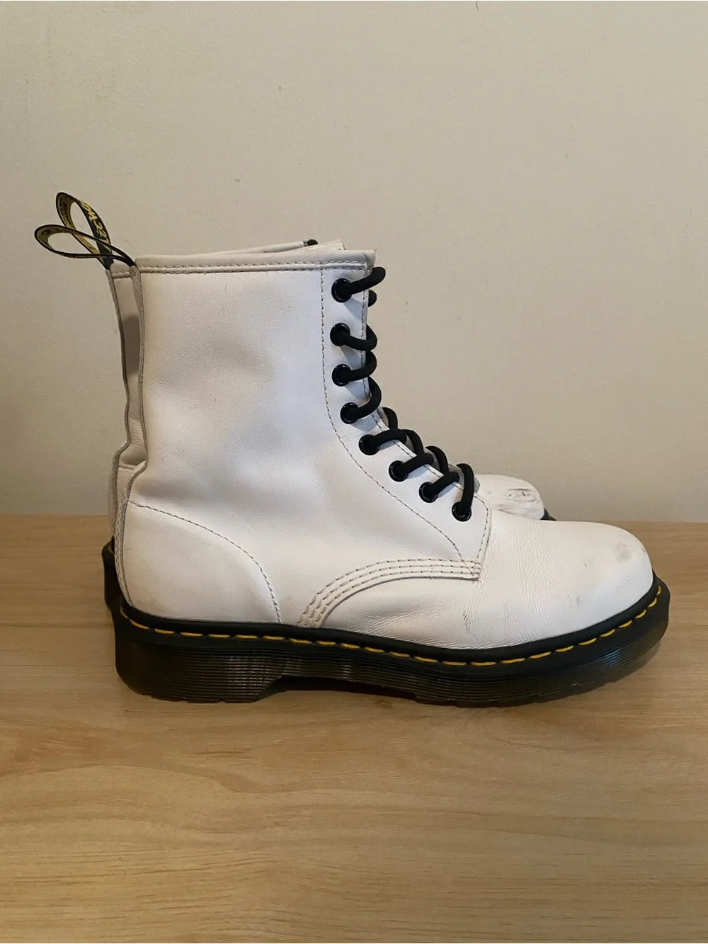 Dr. Martens 1460 White Leather Combat Boots Women’s Size 8